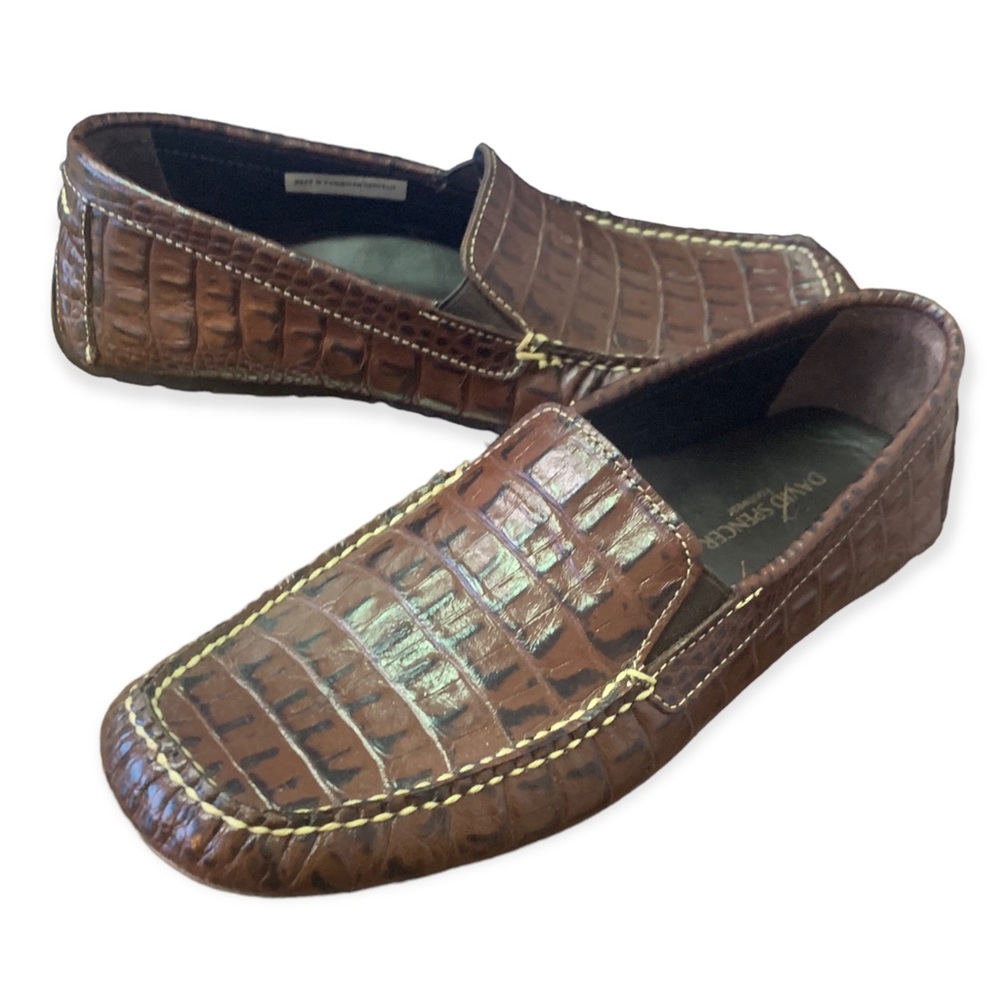 David‎ Spencer Cortez Twin Gore Driving mocs Croco 8.5